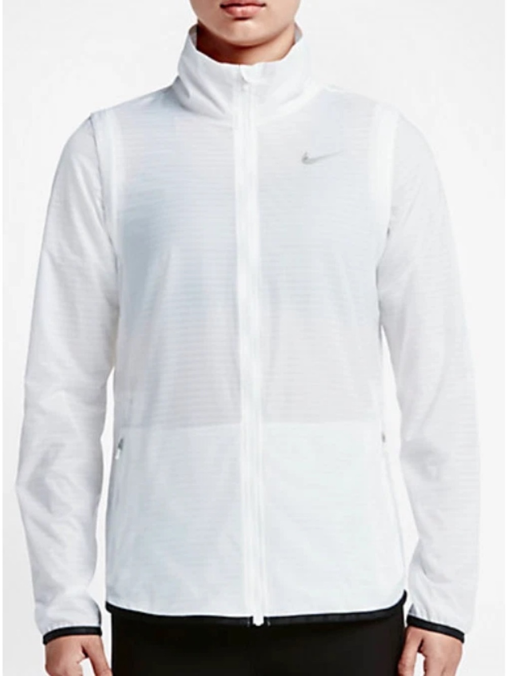 Nike Golf Dri-FIT Convertible Jacket Vest Womens Small White Full Zip 725690